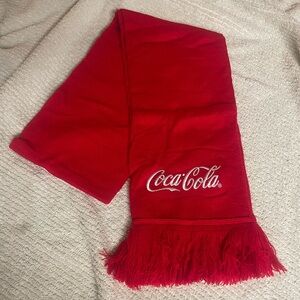 Coca-Cola Red Scarf with Fringe Long Wrap around Winter accessory nostalgia y2k